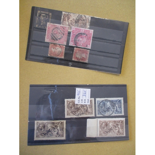 373 - Small seln on loose stockcards incl 1840 1d black U (four margin), 1883-84 5s U (x2), Seahorses with... 