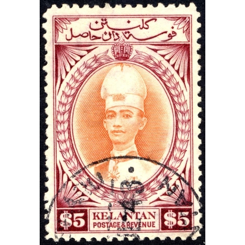 204 - Kelantan. FU range on loose album pages incl 1937-40 Sultan Ismail set to $5, 1948 RSW set, 1951-55 ... 