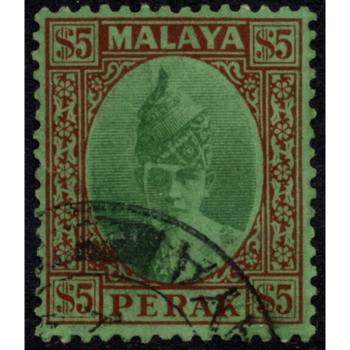 214 - Perak. FU range on loose album pages incl 1938-51 Sultan Iskandar set to $5, 1948 RSW set, 1950-56 S... 