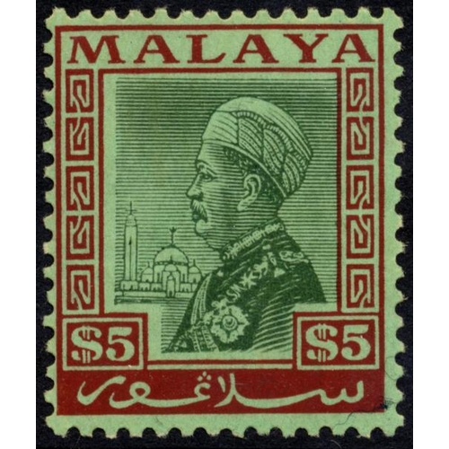 217 - Selangor. M/UM & FU range on loose album pages incl 1935-41 set to $5 M & FU, 1941 Sultan Hisamud-di... 