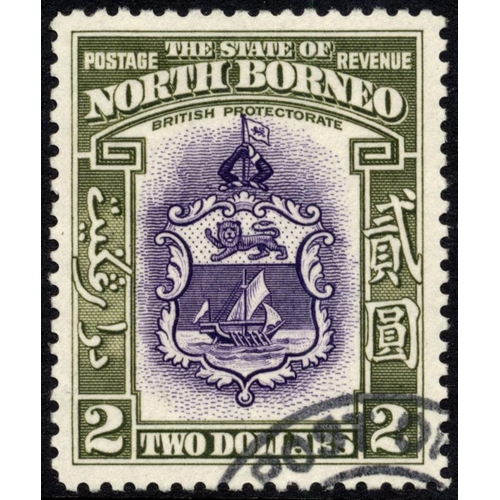 230 - North Borneo. Excellent FU range on loose album leaves incl 1939 set to $5, 1945 BMA ovpt set to $5,... 