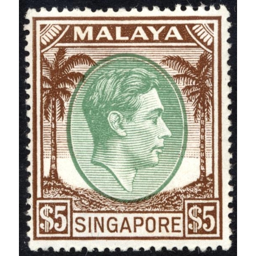 244 - Singapore. 1949-1955 perf 17½ x 18 set to $5, M. (SG 16-30) Cat. £450. (See photos). (R)