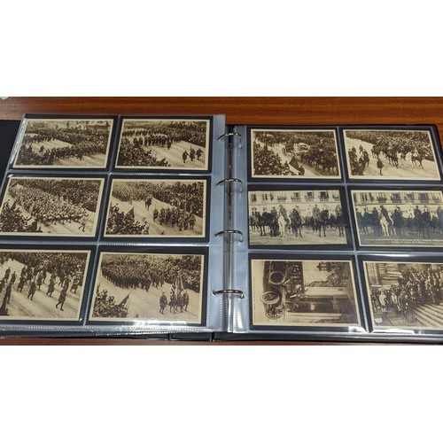 202 - Military. coln. in modern album of mainly WWI action, war damage, parades, victory marches etc. RPs ... 