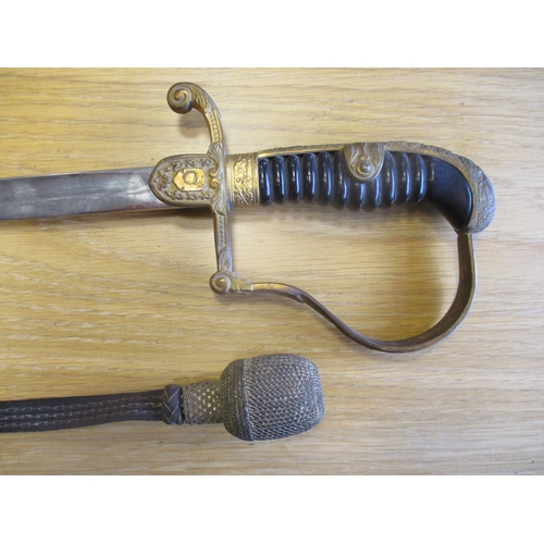 110 - Third Reich Army officer's sword, metal scabbard and portepee, plain blade, ricasso with maker's mar... 