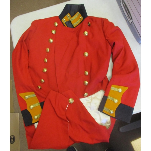 116 - Reproduction 18/19th century officer's red long tailed jacket. It is fitted with original QV 6th Foo... 