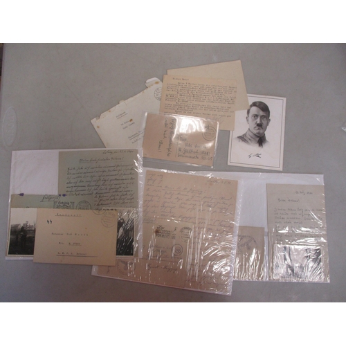 132 - Militaria Third Reich range Reischkarte 1/100,000 maps (6), set square, range of letters and photos ... 