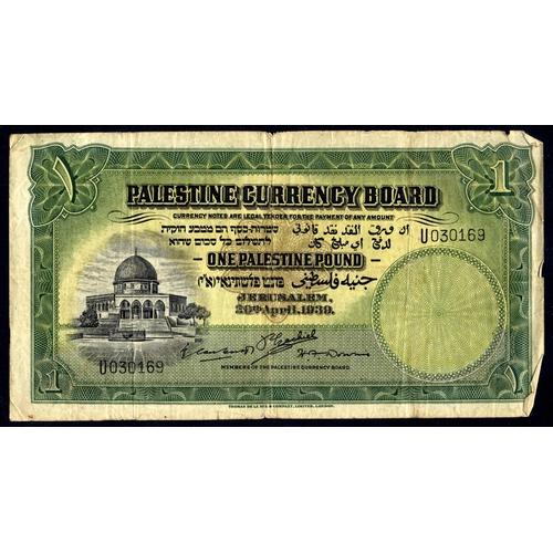 188 - Palestine. £1 1939 (20 Apr) U030169 fair. Also includes other world range in mixed condition, with B... 