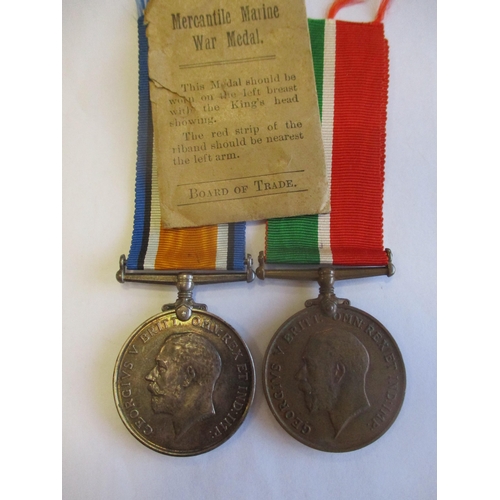 20 - Range with:
1. WW1 BWM and Mercantile Marine War Medal to Karls F. Christensen extremely fine.
2. 19... 