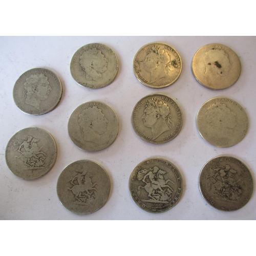 206 - 17th-18th century range in mixed condition, with crowns 1818LVIII (2), 1819LIX, 1820LX (4), 1821 sec... 