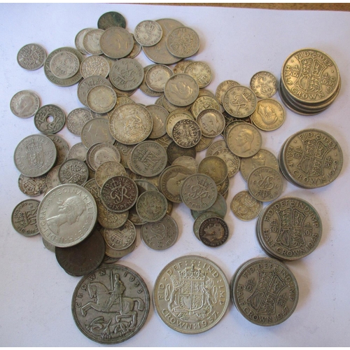 212 - 20th century collection in mixed condition, with crown 1935, 1937, half crowns, shillings, sixpence,... 