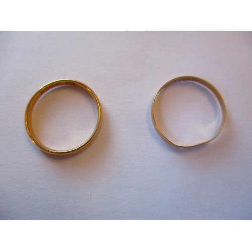 240 - Pair of 22ct gold rings, weighing approx. 2.6g and .94g respectively. Also includes small range of G... 