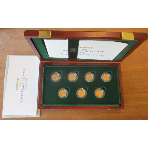 322 - Investment Gold lot - documents required. 2000 Sovereign Mintmark cased set of 7, generally very fin... 