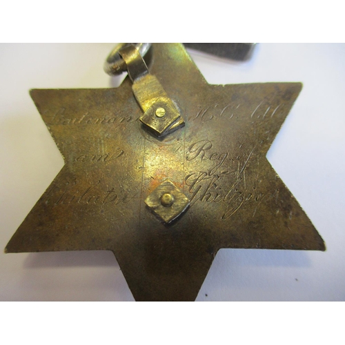 33 - 1842 Candahar, Ghuznee, Cabul Medal un-named as issued, 1843 Maharajpoor Star to Lieutenant H.C. Adl... 