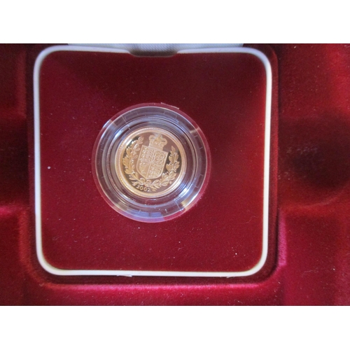 333 - Investment Gold lot - documents required. 2002 half sovereign boxed proof FDC. (Y)