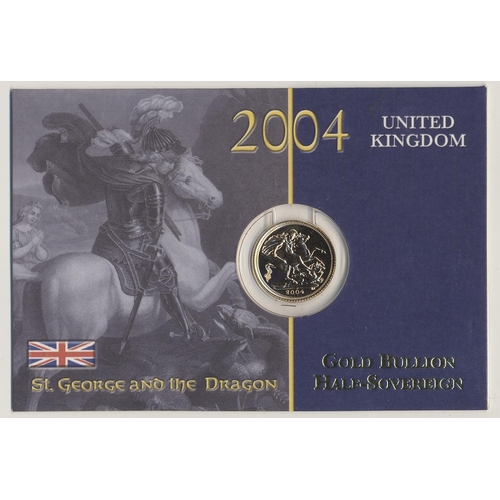 350 - Investment Gold lot - documents required. 2004 half sovereign uncirculated on Royal Mint card. (Y)