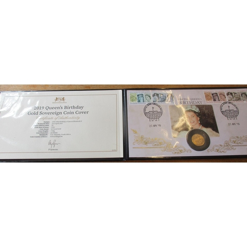 432 - Investment Gold lot - documents required. 2019 Queen's Birthday cover by Harrington & Byrne inset wi... 