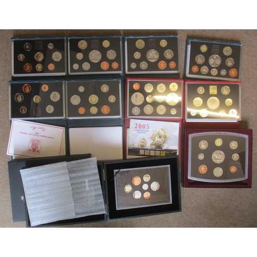 447 - Range of boxed silver proofs FDC, with £5 2004 Entente Cordiale, £1 2004 Pattern set of 4, 50p 1997 ... 