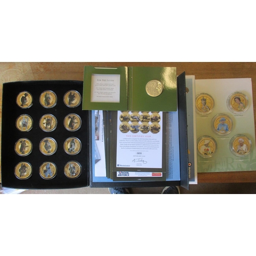 450 - Collection of circulated £2 (38), £1 (48), 50p (58), etc in 4 coin trays. Also includes uncirculated... 