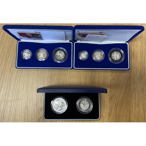 473 - Range with silver piedfort proof year sets FDC 2003 and 2004 plus 1999 Britannia silver £2 proof FDC... 