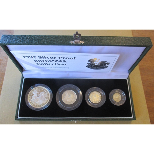 478 - 1997 Britannia silver proof cased set of 4 (£2, £1, 50p and 20p) FDC, with certificate. (R)