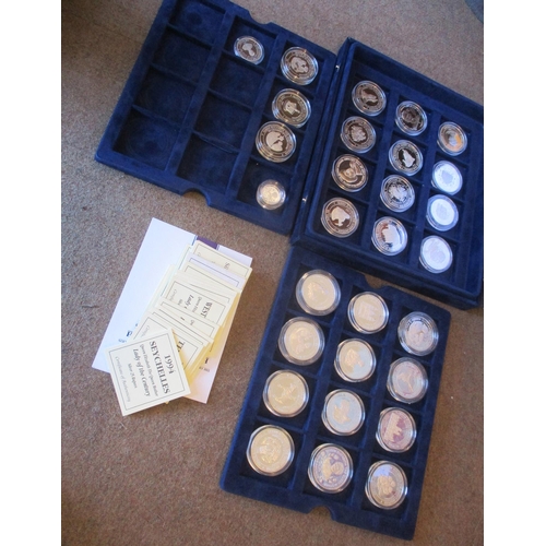 507 - Range of Queen Mother silver proof commemoratives FDC, with Alderney £5 1995, Ascension 50p 1995, Ba... 