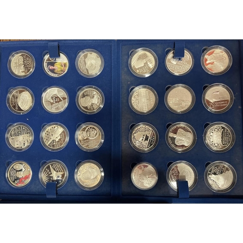 510 - 2012 The Queens Diamond Jubilee silver proof cased set of 24 FDC with Canada $20 silver, Niue $2 0.9... 