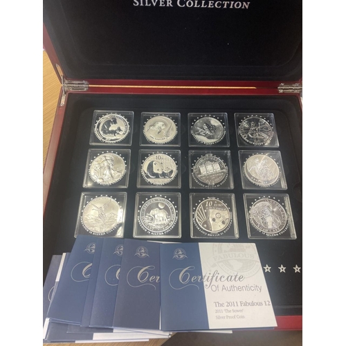 517 - 2011 Fabulous 12 silver cased proof FDC/ uncirculated set of 12 including silver uncirculated Chines... 