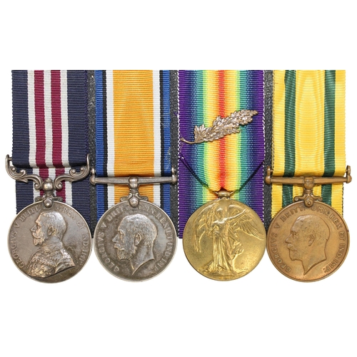 58 - WW1 Military Medal, BWM, Victory Medal with MID oakleaf and Territorial Force War Medal to 281003 A.... 