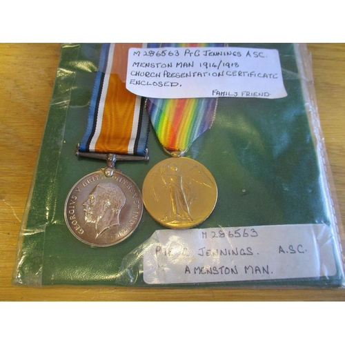 69 - WW1 BWM & Victory Medal pairs to:
1. 50209 Pte S.J. Colbeck Essex R.
2. 62187 Pte B. Hudson K.O.Y.L.... 