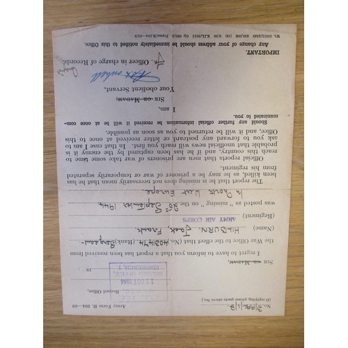 72a - Arnhem POW interest range of documents etc to 4031474 Sgt Jack Frank Hilburn Glider Pilot Regiment w... 