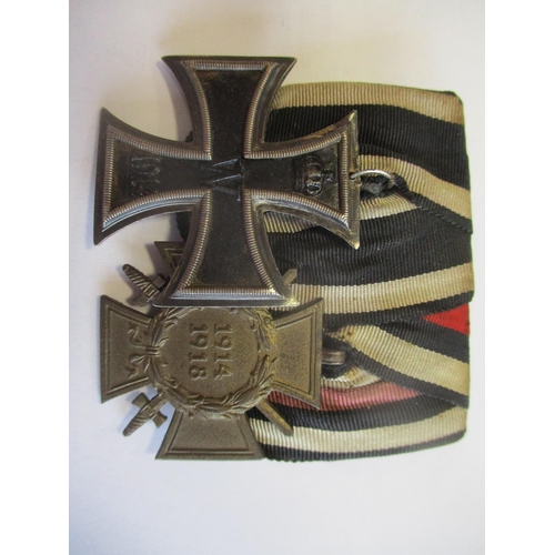 81 - Germany. Range with 1914 Iron Cross 2nd Class and WW1 Hindenburg Cross mounted as worn, mayoral styl... 