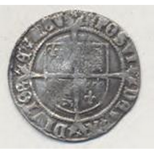 219 - Henry VIII. Second coinage groat, Laker bust, larger squarer face, good fine. (S2337E) (See photo) (... 