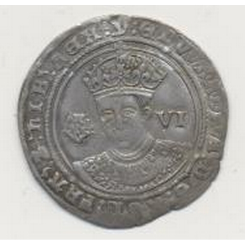 220a - Edward VI. Third period fine silver issue sixpence, London mint, mintmark y, very fine, with Spink i... 