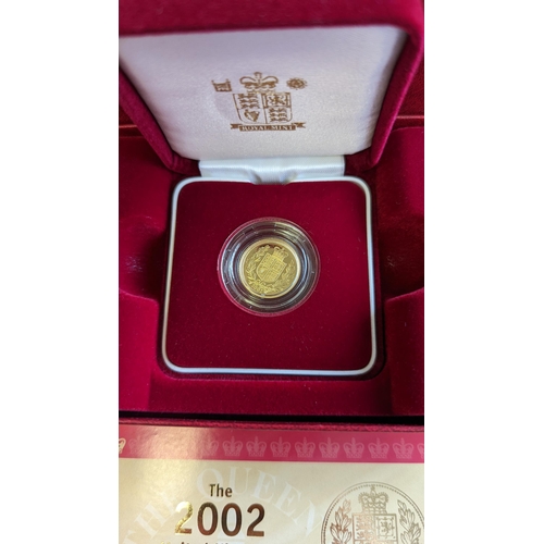 332 - Investment Gold Lot - Documents Required. 2002 Half Sovereign boxed proof FDC. (Y)