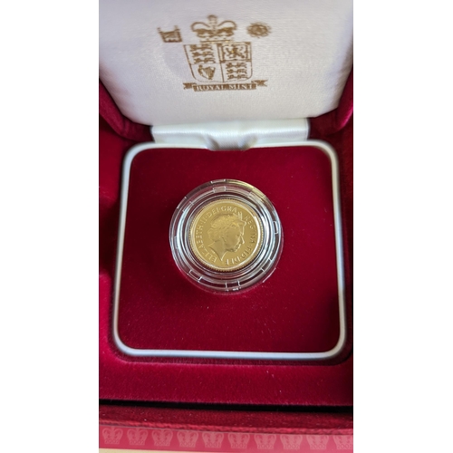 332 - Investment Gold Lot - Documents Required. 2002 Half Sovereign boxed proof FDC. (Y)