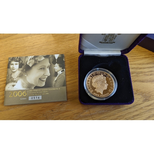 360 - Investment Gold lot – documents required. 2006 £5 Her majesty Queen Elizabeth II eightieth birthday ... 