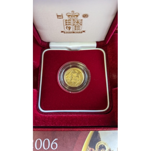 362 - Investment Gold Lot - Documents Required. 2006 Half-sovereign boxed proof FDC. (Y)