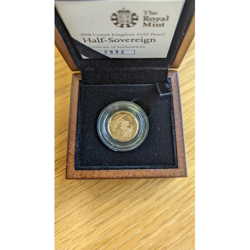 371 - Investment Gold Lot - Documents Required. 2008 Half-sovereign proof FDC in Royal Mint box. (Y)