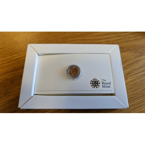 383 - Investment Gold Lot - Documents Required. 2010 Quarter-sovereign uncirculated in Royal Mint box. Plu... 