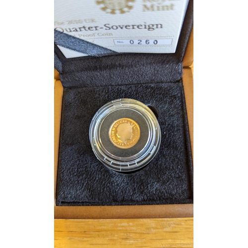 383 - Investment Gold Lot - Documents Required. 2010 Quarter-sovereign uncirculated in Royal Mint box. Plu... 