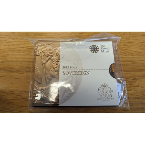 393 - Investment Gold lot – documents required. 2012 Half-sovereign uncirculated in Royal Mint box. (Y)