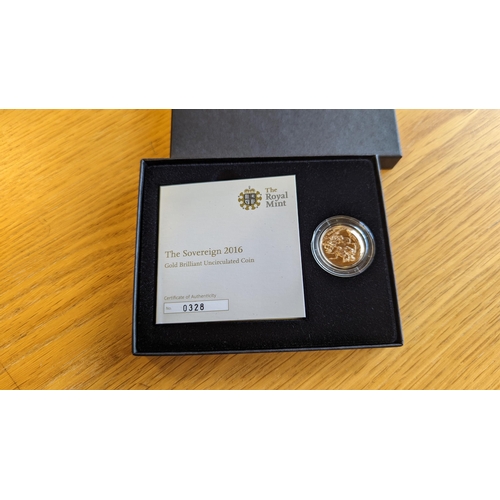 406 - Investment Gold Lot - Documents Required. 2016 Sovereign uncirculated. (Y)