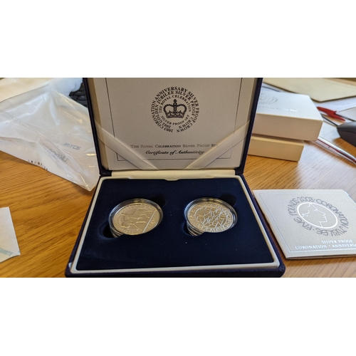 502 - Range of silver proof cased sets FDC, with Alderney 2005 £50 HRH Prince Henry of Wales, GB 2002 The ... 