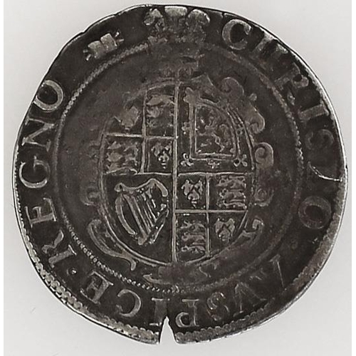 222 - Charles I. Aberystwyth mint large XII shilling with inner circles fair/fine, test cut at 1 o'clock. ... 