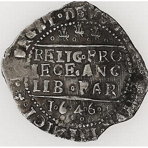 223 - Charles I. Oxford mint 1646 shilling with annulets at date fine, from a mount. (S. 2978) (See photo)... 