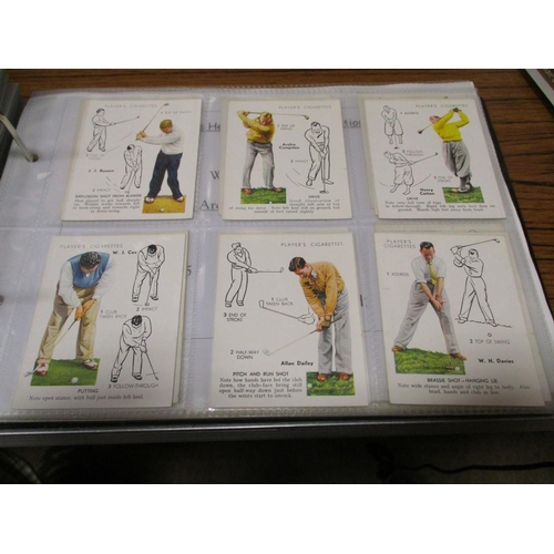 160 - Collection of full sets in an album with Players 1936 Champion Golf Courses, 1939 Golf, plus further... 