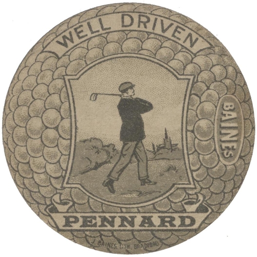 30 - J. Baines. An interesting and scarce selcetion of three golf ball cards marked 'Well Driven' general... 