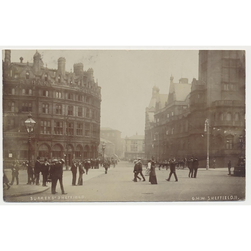 316 - Yorkshire. Sheffield coln. in modern album. Mainly RPs incl. Barber Road, Fargate, Angel Street, Sur... 