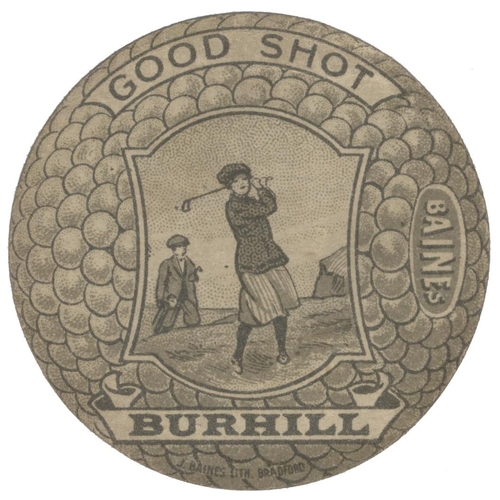 33 - J. Baines. Collection of three interesting and unusual golf ball shaped cards some small tone/stain ... 