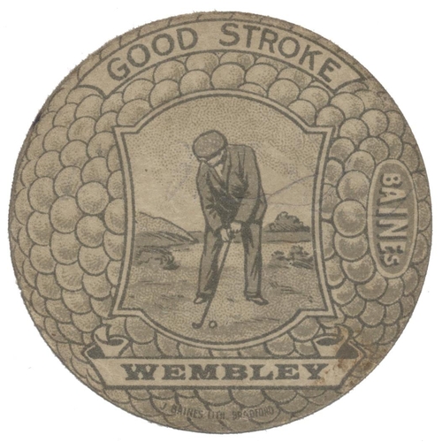 33 - J. Baines. Collection of three interesting and unusual golf ball shaped cards some small tone/stain ... 